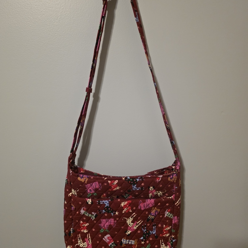 Vera Bradley Multicolor Quilted Crossbody Bag In Holiday Hounds